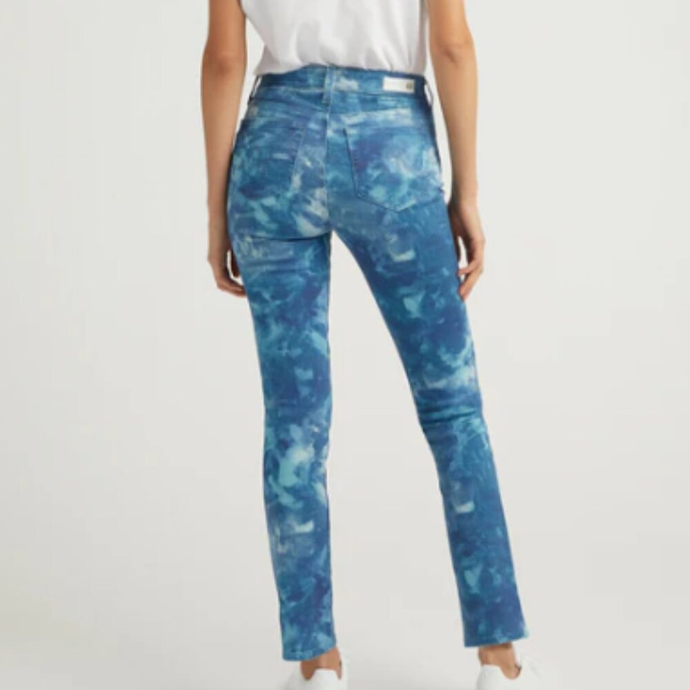 NWT AG ADRIANO GOLDSCHMIED Mari High Rise Straight Tie Dye Jeans 27